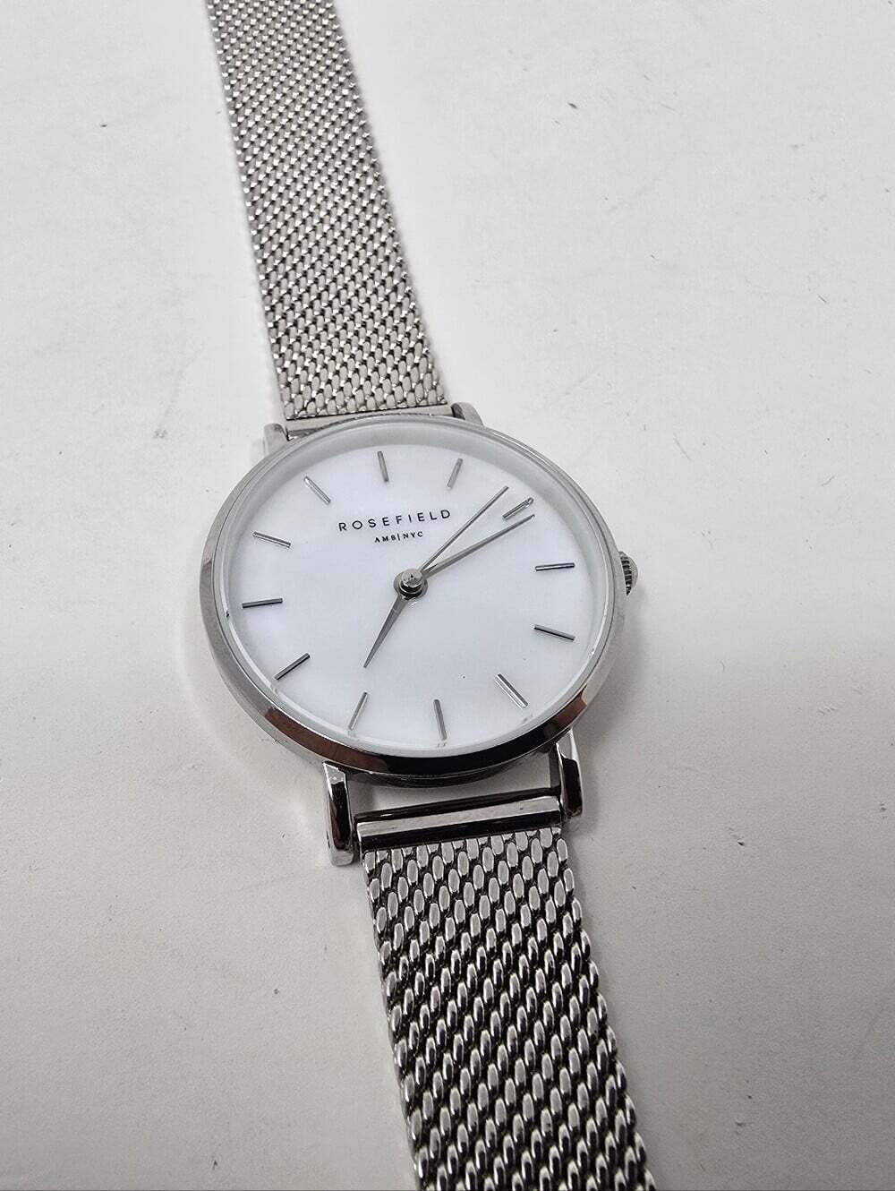 Rosefield Women's Watch Stainless Steel Japan Movement Small Edit Pearl Silver